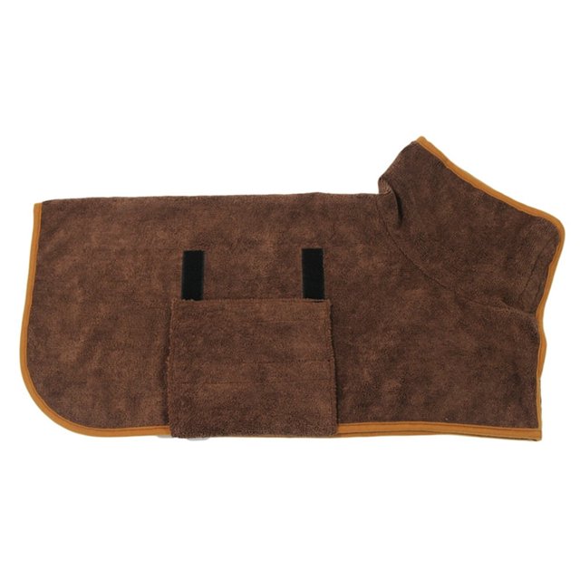 Dog Drying Coat Bathrobe Towel Microfibre Material Fast Drying Absorbent Dog Bath Robe Pet Quick Drying Moisture Absorbing With Adjustable Collar And Waist Towel