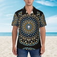 thumbnail image 5 of Uemuo Dot Mandala Printed Regular Fit Short Sleeve Casual Hawaiian Shirt for Men,Aloha shirt,Tropical shirt,Floral print shirt,Vacation Beach shirt-Medium, 5 of 9