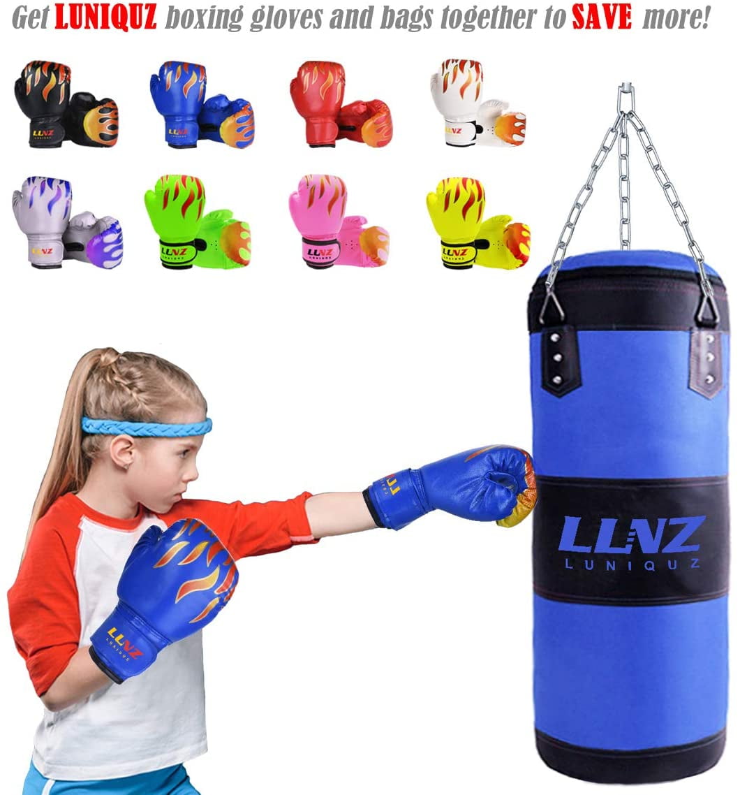 Luniquz Punching Bag with Mount for Kids Youth Hanging Boxing Bag for Boys Girls