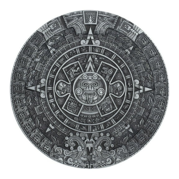 Longcreek Aztec Calendar Belt Buckle for Men, Aztec Mayan Indian Calendar Belt Buckle, Vintage Aztec Calendar Round Belt Buckle, Western Cowboy Belt Buckle, Retro Punk Rock Belt Buckle