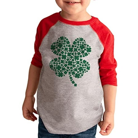 

7 ate 9 Apparel Kids St. Patrick s Day Shirts - Four Leaf Clover Clovers Red Shirt 5T