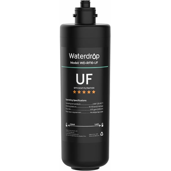 Waterdrop Under Sink Water Filter RF10-UF, Replacement Filter Cartridge For 10UA/10UA-UF/10UB/10UB-UF , 8K Gallons, 0.01 Micron