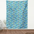 thumbnail image 3 of Ambesonne Cartoon Fabric by the Yard Upholstery, Puppies Driving to Beach, 5 Yards, Sea Blue Earth Yellow, 3 of 4