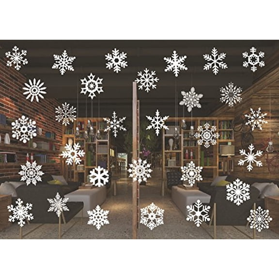 Decal ~ Snow Flakes qty 30 #3 ~ WALL OR WINDOW DECAL 3" x 3" each