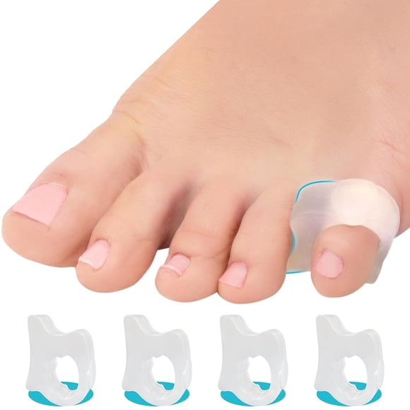 5 STARS UNITED Toe Spacers for Men and Women \u2013 4 Gel Pinky Toe Separators for Curled and Overlapping Toes, Bunions, Hammer Toe Straightener, Little Toe Spreader