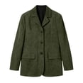 thumbnail image 2 of LEKWK Women's Suede Jacket Button down Notched Collar Lightweight Coat with Pockets for Casual Work Home and Outdoor Activities, 2 of 6