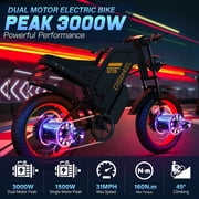 COSWHEEL GT20 Pro 3000W Electric Bike for Adults, 40AH Ebike with 48V Removable Dual Battery, 7-Speed, 20 x 4.0 Fat Tire