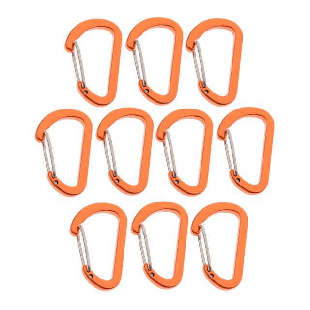 Mosquetón de aleación de aluminio Cola 10 Uds. Chorro de arena naranja Mini mosquetón