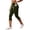 Army Green, variant on Hulanddfd Women's Pants Solid Color Sports Yoga Leggings Pocket Stretch Elastic Waist Cropped Pants Army Green Size 2XL