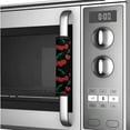 thumbnail image 4 of ZIATUBLES 6 PCS Refrigerator Door Handle Wraps Washable Kitchen Appliance Handles Decor Fridge Microwave Oven Anti-Static Protector Cozy Home Decor, Cherry Black, 4 of 7