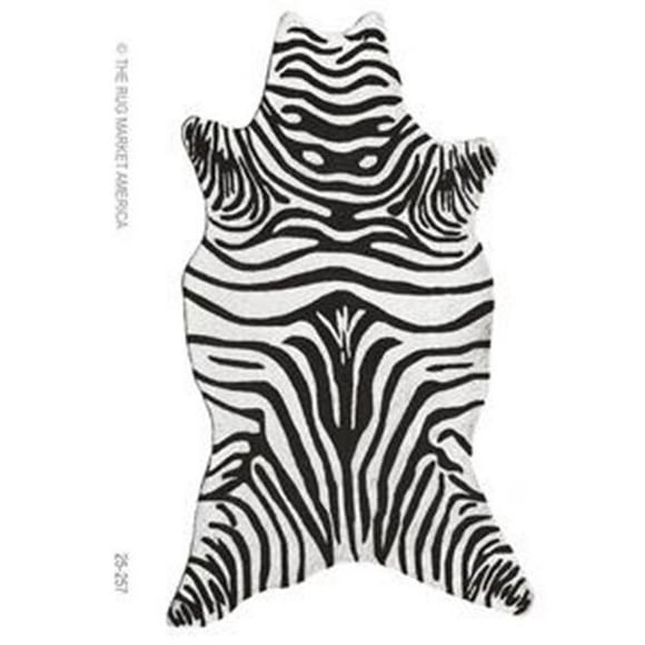 The Rug Market ZEBRA BLACK SHAPED AREA RUG 5X8