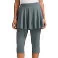thumbnail image 1 of Leggings con falda para mujer: bajo acampanado, largo 7/8, tejido elástico, versátiles para el gimnasio o para llevar de forma informal, 1 of 4