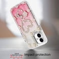 thumbnail image 2 of For iPhone 16 6.1 inch Pearls Epoxy Glitter Ornaments Design Chrome Edged Case - 9, 2 of 3