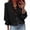 Black, variant on Women's Oversized V-Neck Shirt Solid Color Long Sleeve Blouse for Casual Fall Office, Effortlessly Chic Shirts for Women