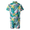 thumbnail image 3 of S-5XL Mens Hawaiian Shirt Sets Printed Button Down Short Sleeve Shirt + Shorts Summer Vacation Beachwear, 3 of 6