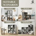 thumbnail image 2 of CAPHAUS Sturdy Room 11-Inch Cube Storage Organizer Shelf, with Thick Exterior Edge, Storage Shelf Divider w/ Back, Bookcase, 8-Cube, Greige Oak, 2 of 9