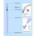 thumbnail image 2 of MoKo Stylus Pen for iPad 2018-2025,Fast Charging Pencil for iPad(A16) 11th-6th Gen with Power Display,Tilt Sensitivity for Apple iPad Air 7/6/5/4/3/M3/M2, Pro 13"/12.9"/11"/M4, Mini 7/6/5,Purple, 2 of 9