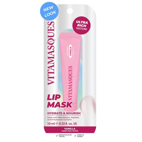 Vitamasques Overnight Lip Mask Plump & Repair, for All Skin Types, Vanilla, One Count (10 ml)