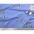 thumbnail image 3 of Soimoi Blue Rayon Fabric Floral Love Quotes Text Printed Craft Fabric by the Yard 42 Inch Wide, 3 of 3