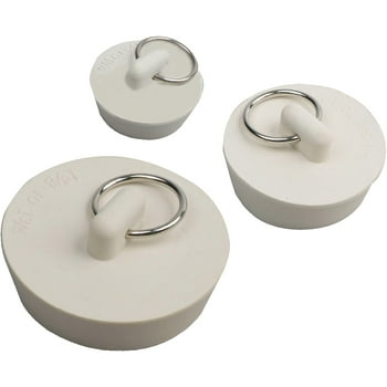 Peerless Assorted Rubber Sink Stoppers, 3pk. Compatible with 1-1/2", 1-1/4" and 1" Drains.