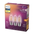 thumbnail image 4 of Philips LED Ultra Definition 40W Chandelier (B11) Medium Base (E26) Soft White WarmGlow Glass Clear 3-Pack, 4 of 5