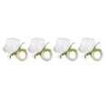 thumbnail image 4 of 4 anillos de servilleta de plástico reutilizables con diseño de rosa para restaurante, color blanco, 4 of 14