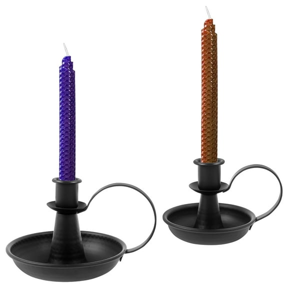 Retro Iron Taper Candle Holder，Black Candlestick Holders Candlelight Stand for Farmhouse Decor Home Wedding Party Table Decoration（2pcs）