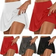 thumbnail image 3 of Huanledash Athletic Shorts Sweat Absorbing Double Layer Nylon Workout Skorts Running Skirts Athletic Shorts for Girl, 3 of 8