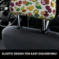 thumbnail image 4 of Kdxio Colorful Fruits Pattern Print 2 Piece Car Head Rest Covers Set Auto Front/Rear Seats Headrest Cover Universal Fit Most Cars,Sedan, SUV, 4 of 9