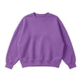thumbnail image 3 of Luvrsol Crewneck Sweatshirts Women Oversized Long Sleeve Drop Shoulder Pullover Casual Loose Solid Tops, Purple S-2XL, 3 of 6