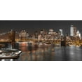 thumbnail image 2 of Frank, Assaf 32x18 White Modern Wood Framed Museum Art Print Titled - Brooklyn Bridge with Manhattan skyline, New York, 2 of 4