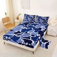 thumbnail image 2 of Manfei Cute Bear Bed Sheets,Vintage Camouflage Full Size Sheets,Blue,4-Piece,1 Flat Sheet, 1 Fitted Sheet and 2 Pillowcases, 2 of 6