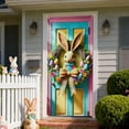 thumbnail image 6 of Ksruee Happy Easter Banner 90x180cm Waterproof Bunny Backdrop Front Door Sign Happy Easter Banner for Office Classroom Farmhouse Porch Entryway Yard Garden Spring Holiday Party, 6 of 9