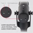 thumbnail image 4 of USB Condenser Microphone Tabletop Desktop RGB Microphone with Stand Computer PC Plug & Play Microphone with Colorful Lights Volume Control Headphone Connection for Audio Monitoring, 4 of 7