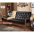 thumbnail image 2 of Allora Faux Leather Tufted Sofa in Brown, 2 of 6
