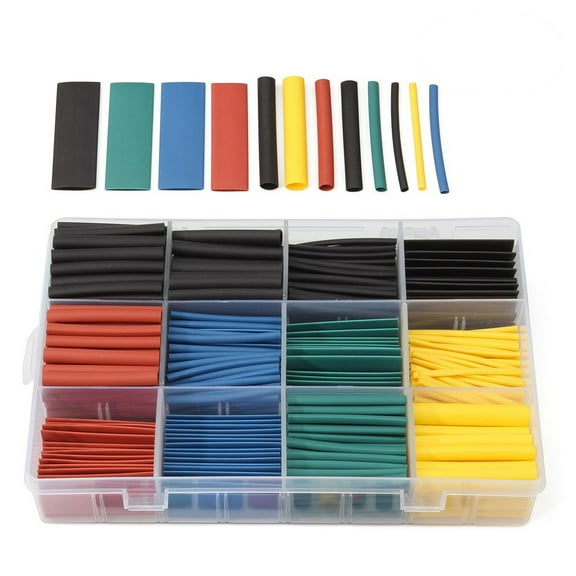 YSNOOWE 520Pcs Heat Shrink Tubing Tube for Electricians in Black Yellow Red Green Blue and Multiple Sizes