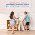 thumbnail image 5 of ECR4Kids Bentwood Stackable Stools, 12in Seat Height, Classroom Furniture, White Wash, 6-Piece, 5 of 9