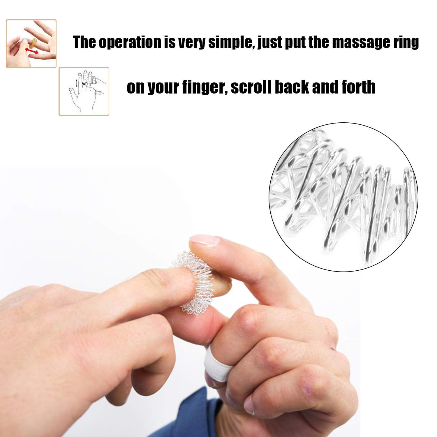 1 x Massage Rings Spiky Sensory Finger Massage Hand Fidget Toy Stress Reducer 