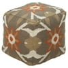 Surya 18 in. Cube Wool Pouf - Mossy Gold
