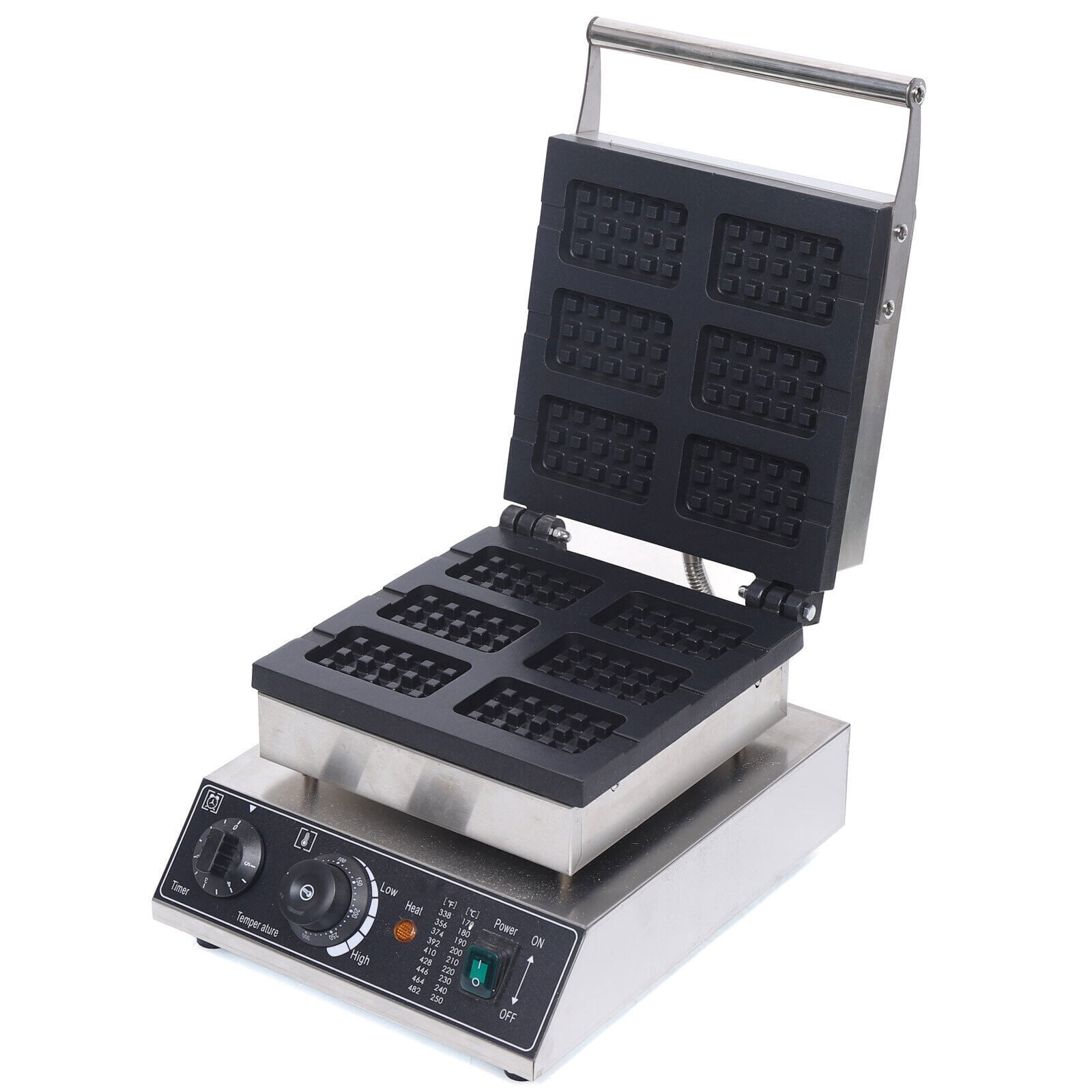 DENEST 6 Grid Commercial Nonstick Electric Waffle Stick Maker stainless Baker 1500W USA