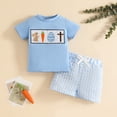 thumbnail image 2 of Gibobby Little & Big Girls Cute Outfit Sets, Crew Neck Graphic Print Summer 2-Pieces Short Sleeve Shirt and Shorts Sets Gray Size 5 T,2-3 Years,Blue, 2 of 7