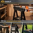 thumbnail image 3 of EHHLY Folding Saw Horses 2 Pack, Heavy Duty Clamping Sawhorse with 18" Removable Bar Clamps, 1000 LBS Capacity, Tool Tray & Cord Hooks, 3 of 7