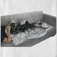 thumbnail image 6 of Black and White Soft Flannel Fleece Throw Blanket, Abstract Illustration of a Baseball Player Posing Grunge, Cozy Plush for Indoor and Outdoor Use, 60" x 80", Charcoal Grey White, by Ambesonne, 6 of 6
