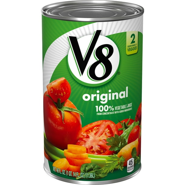 V8 Juice, Original 100 Vegetable Juice, PlantBased Drink, 46 Ounce