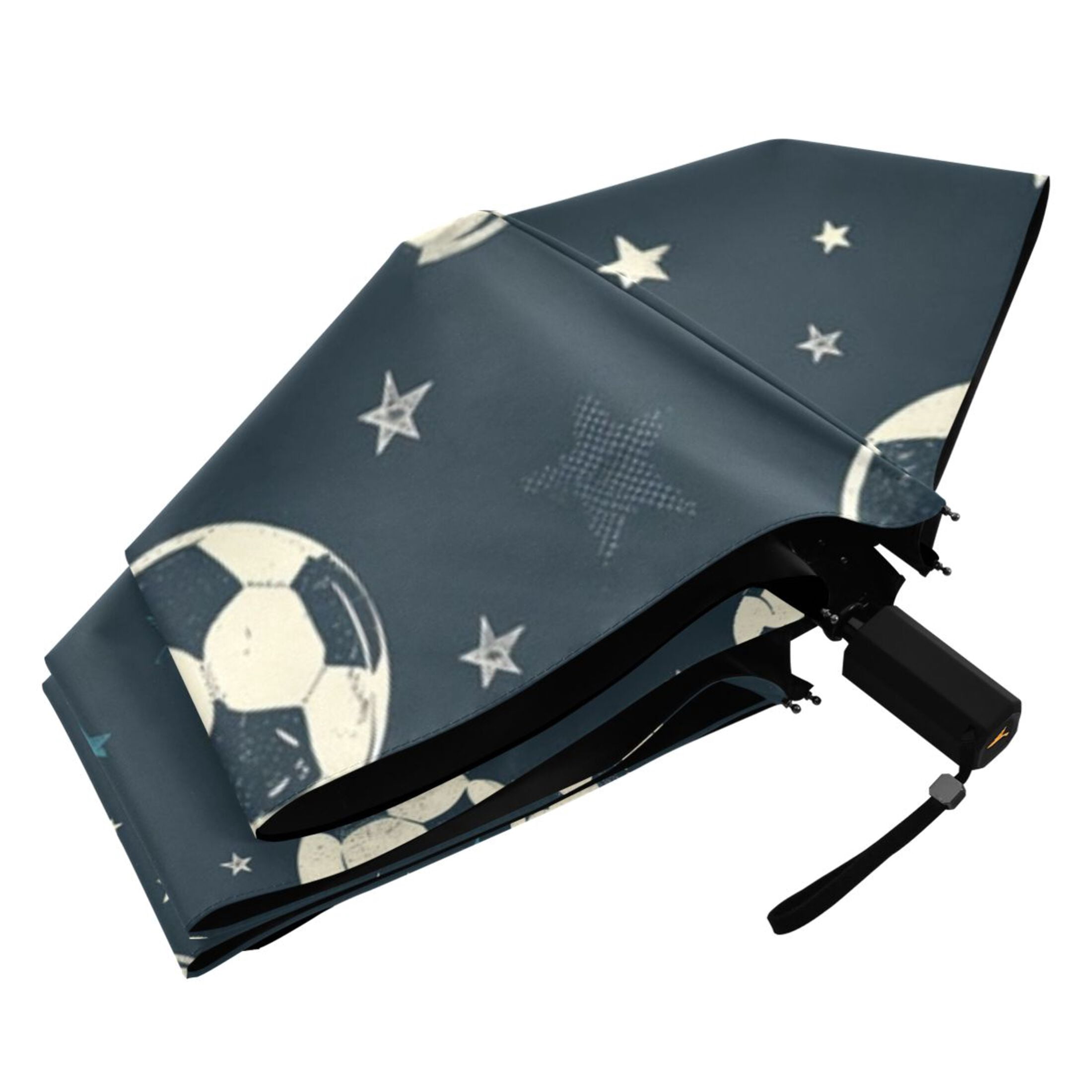 ALAZA Football and Stars UPF 50+ Compact Folding Umbrella for Rain Travel Umbrella Packable