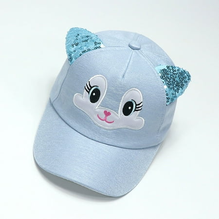 

nsendm Sun Beret Eaves Hats Boy Cap Girls Baby Bunny Baseball Soft Cartoon Hat Sunhat Baby Care Toddler Hat Summer Hat Blue One Size