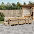 thumbnail image 1 of vidaXL 17 Piece Garden Dining Set with Cushions Beige Poly Rattan, 1 of 5