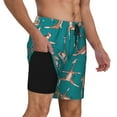 thumbnail image 3 of Haiem Giraffes Doing Various Yoga Men'S Quick-Dry Swim Trunks: Comfortable Beach Shorts With Mesh Lining And Pockets - Ideal For Swimming And Sunbathing 3x-Large, 3 of 9