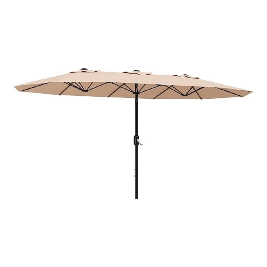 13FT Outdoor Umbrellas for Patio, Double-Sided Rectangular Patio Umbrella Market Umbrella with Base Waterproof and Windproof Fade Resistant Canopy for Deck Pool Garden Backyard