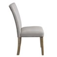 thumbnail image 3 of Benjara Lui 26 Inch Modern Side Chair, Button Tufted Back, Set of 2, White, Oak, 3 of 5